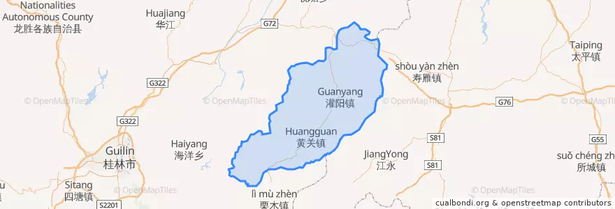 Mapa de ubicacion de Guanyang County.