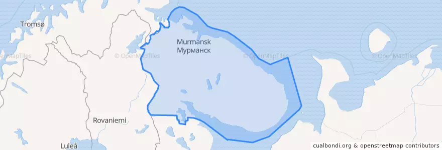 Mapa de ubicacion de Óblast de Múrmansk.
