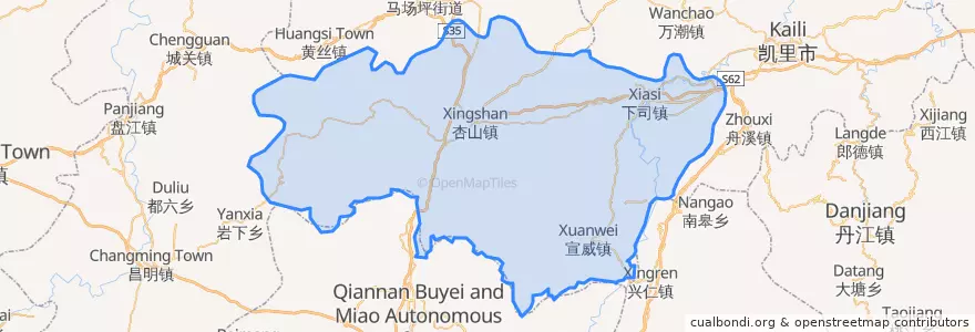 Mapa de ubicacion de 麻江县.