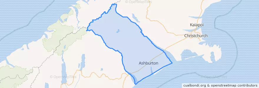 Mapa de ubicacion de Ashburton District.