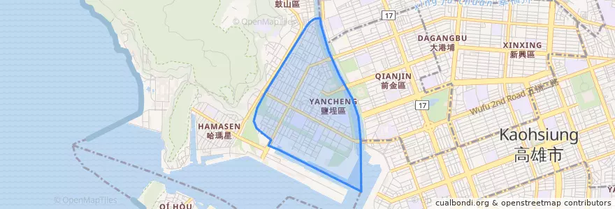 Mapa de ubicacion de Yancheng District.