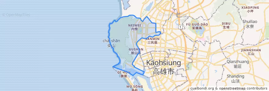Mapa de ubicacion de Gushan District.