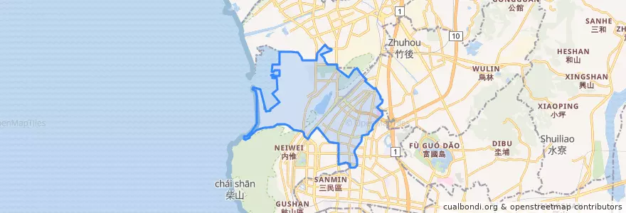 Mapa de ubicacion de Zuoying.