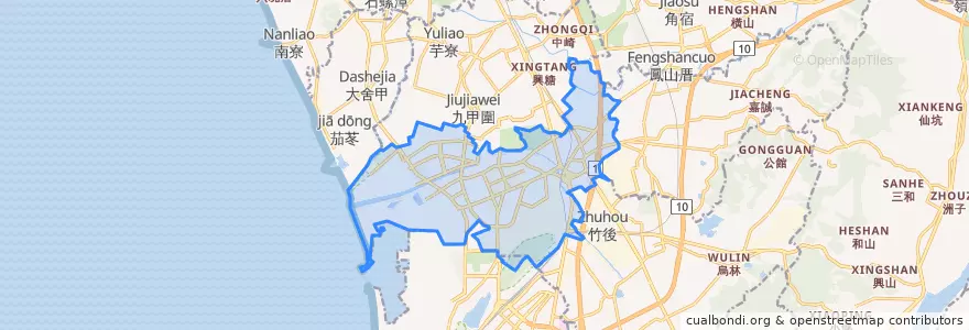 Mapa de ubicacion de 楠梓區.