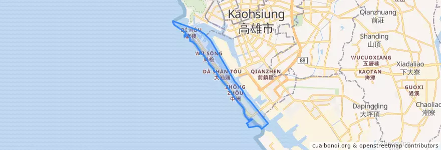 Mapa de ubicacion de 旗津區.