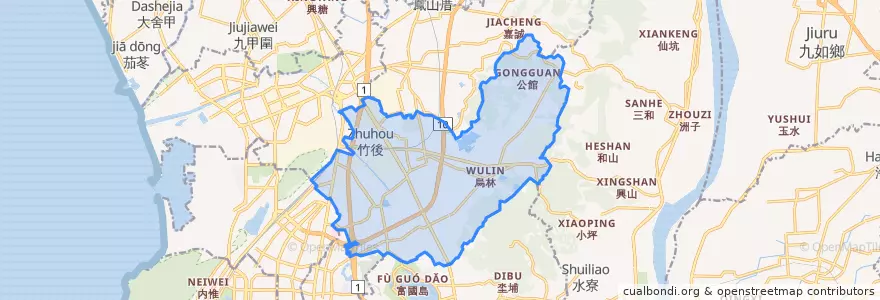 Mapa de ubicacion de 仁武区.