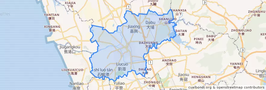 Mapa de ubicacion de Distretto di Gangshan.