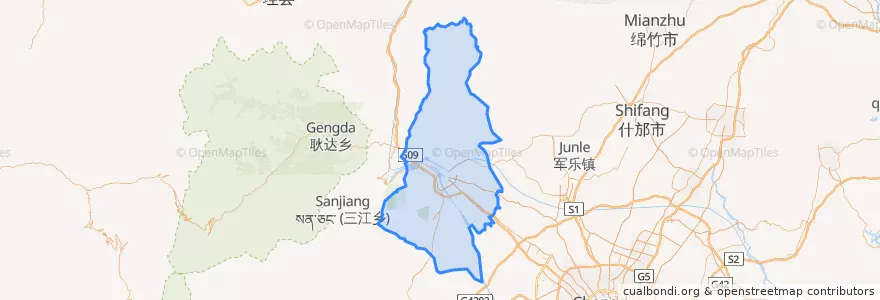 Mapa de ubicacion de 都江堰市 / Dujiangyan.