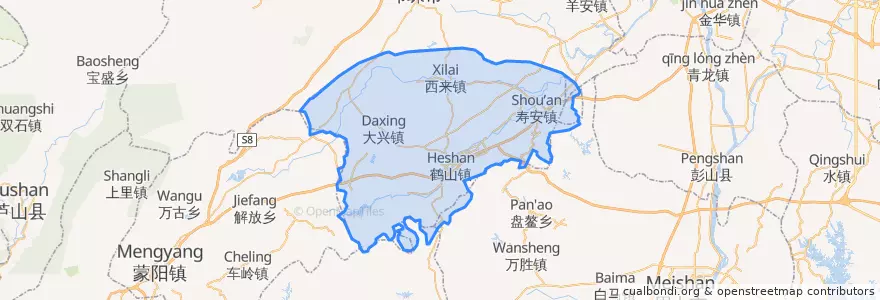 Mapa de ubicacion de 蒲江县.
