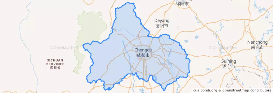 Mapa de ubicacion de 成都市.
