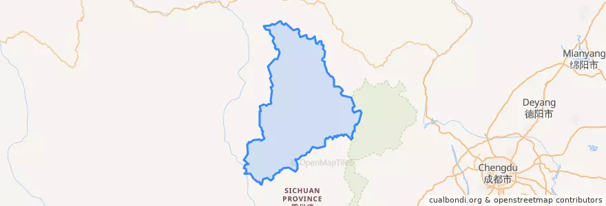 Mapa de ubicacion de བཙན་ལྷ་རྫོང་ 小金县.