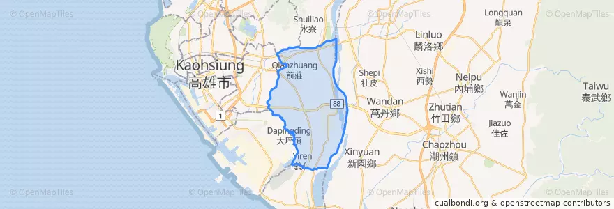 Mapa de ubicacion de 大寮区.