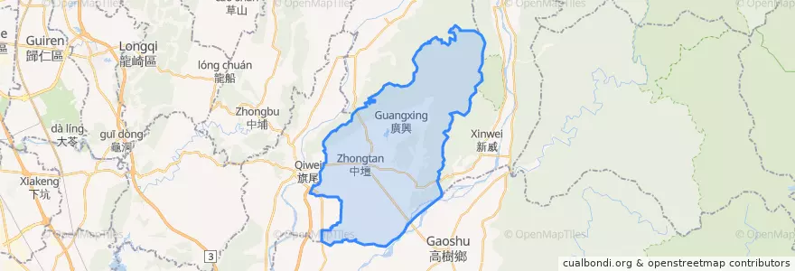 Mapa de ubicacion de Meinong.
