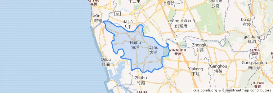 Mapa de ubicacion de Hunei District.