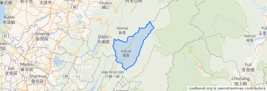 Mapa de ubicacion de 那瑪夏區.