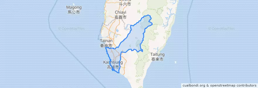 Mapa de ubicacion de 高雄市.