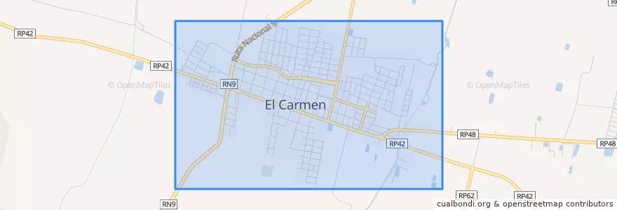 Mapa de ubicacion de El Carmen.