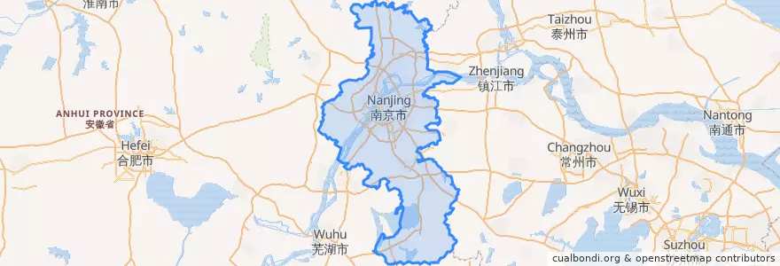 Mapa de ubicacion de Nanjing.