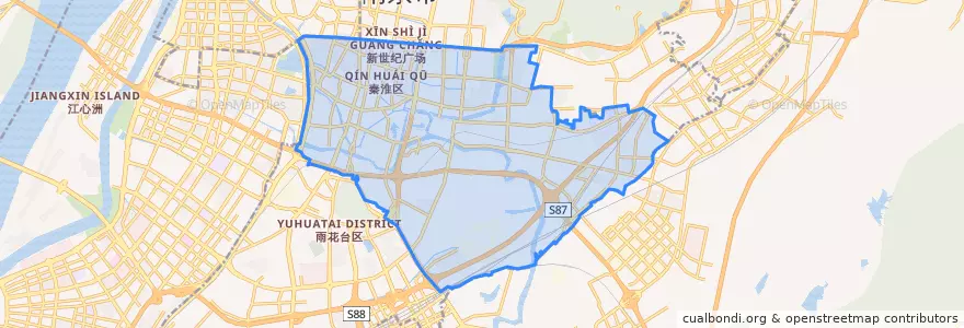 Mapa de ubicacion de Qinhuai.