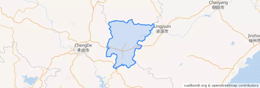 Mapa de ubicacion de Pingquan City.