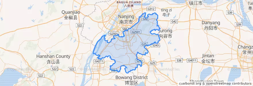 Mapa de ubicacion de Jiangning.