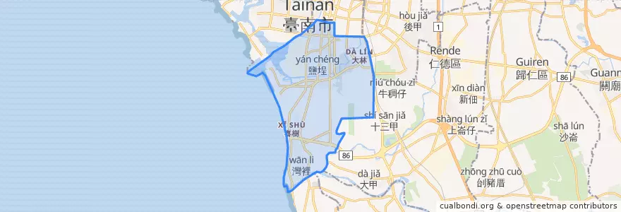 Mapa de ubicacion de 난구.