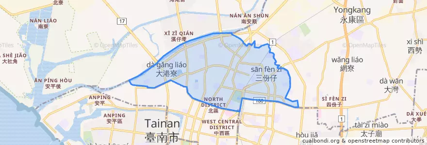 Mapa de ubicacion de North District.