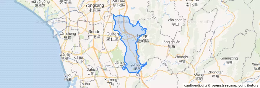 Mapa de ubicacion de 関廟区.