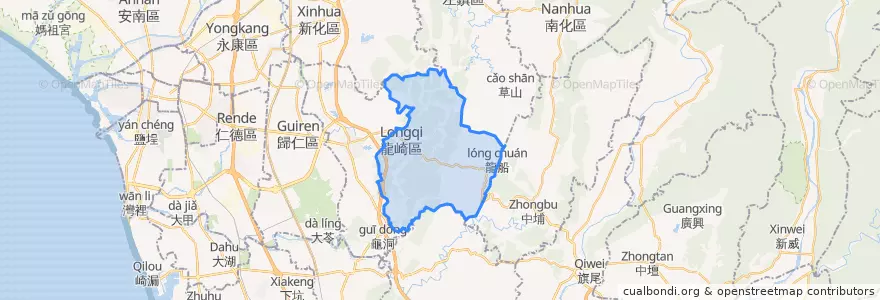 Mapa de ubicacion de 龍崎区.