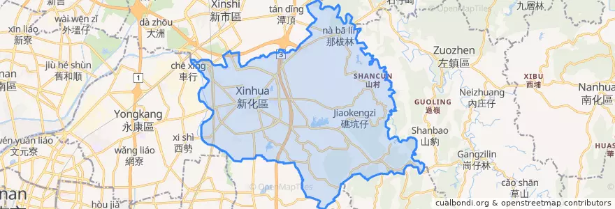 Mapa de ubicacion de 新化區.