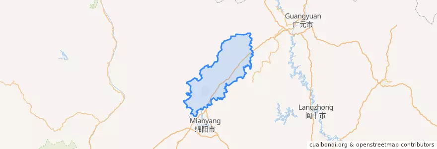 Mapa de ubicacion de 江油市.