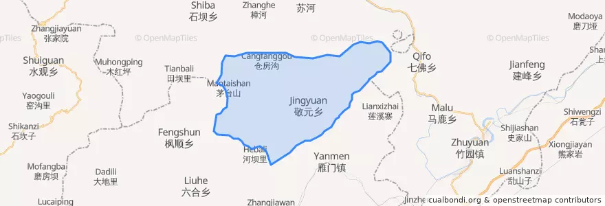 Mapa de ubicacion de 敬元乡.