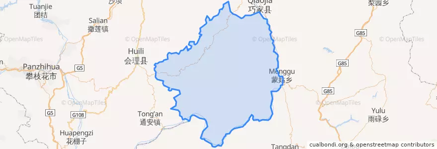 Mapa de ubicacion de Xian de Huidong.