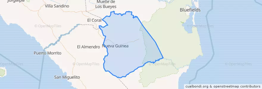 Mapa de ubicacion de Nueva Guinea (Municipio).