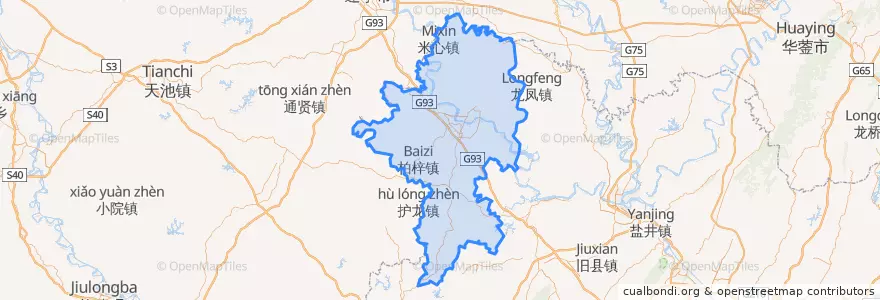 Mapa de ubicacion de Tongnan District.