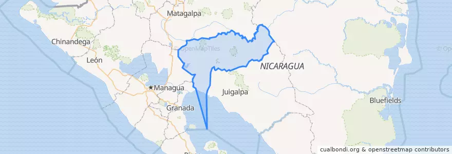 Mapa de ubicacion de Boaco.