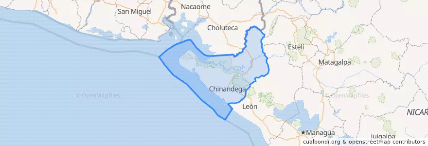 Mapa de ubicacion de Chinandega.
