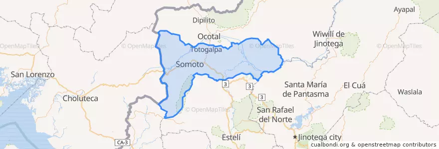 Mapa de ubicacion de Madriz.