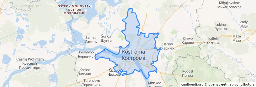 Mapa de ubicacion de Kostroma.