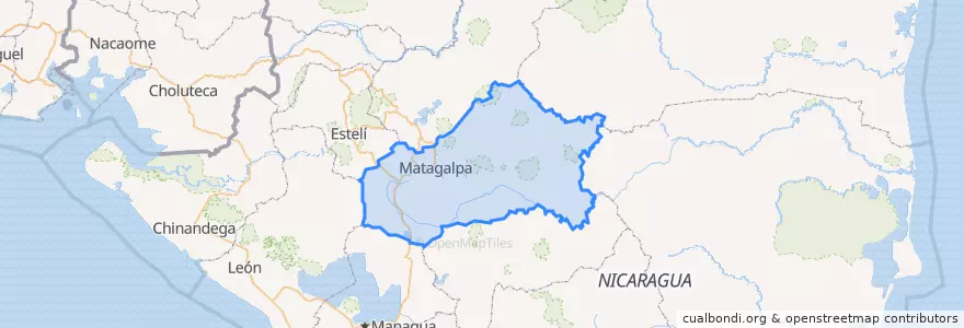 Mapa de ubicacion de Matagalpa.