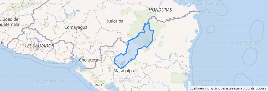 Mapa de ubicacion de Jinotega.