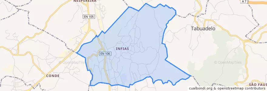 Mapa de ubicacion de Infias.