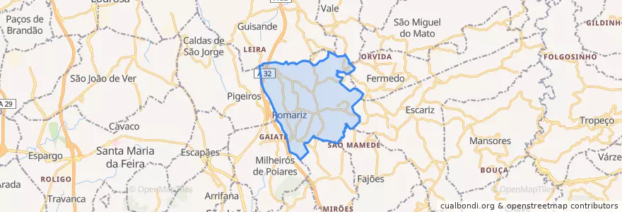 Mapa de ubicacion de Romariz.