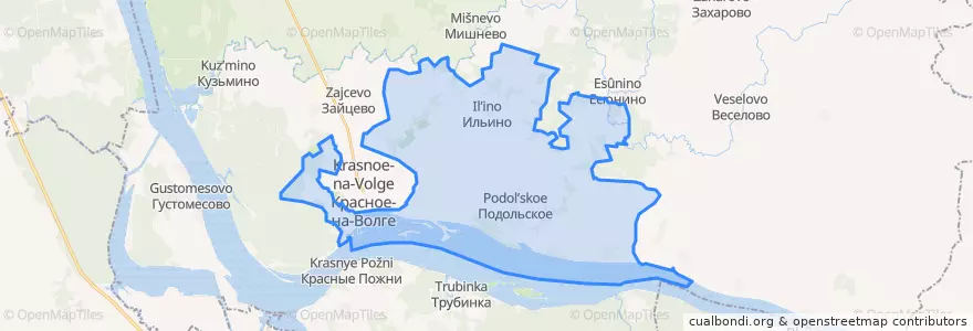 Mapa de ubicacion de Подольское сельское поселение.