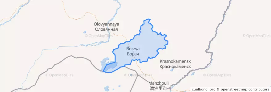 Mapa de ubicacion de Борзинский район.