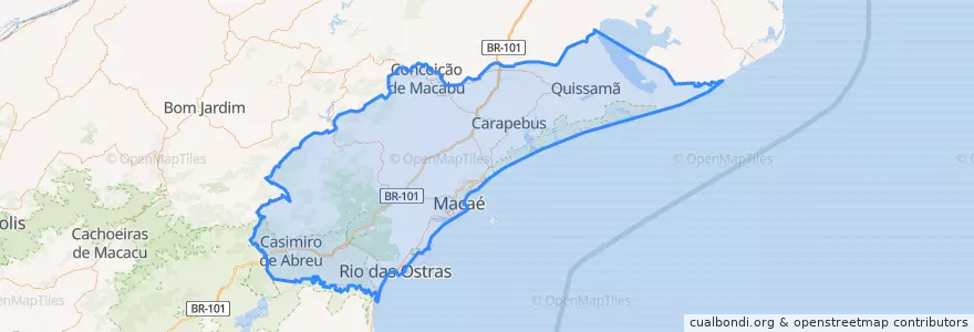 Mapa de ubicacion de Região Geográfica Imediata de Macaé-Rio das Ostras.