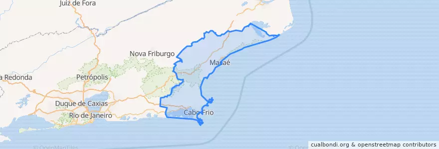 Mapa de ubicacion de Região Geográfica Intermediária de Macaé-Rio das Ostras-Cabo Frio.