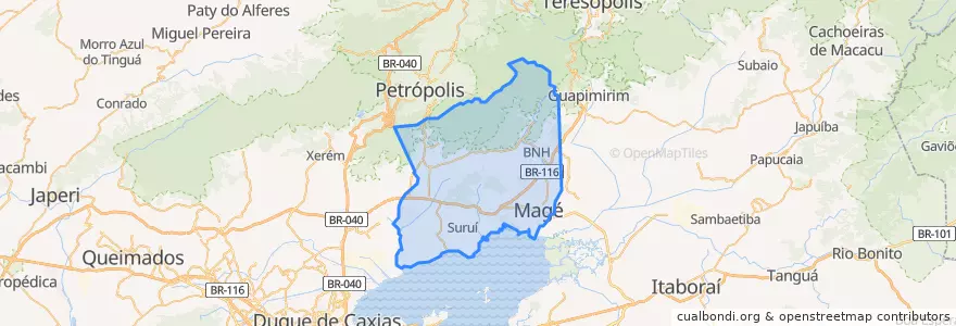Mapa de ubicacion de Magé.