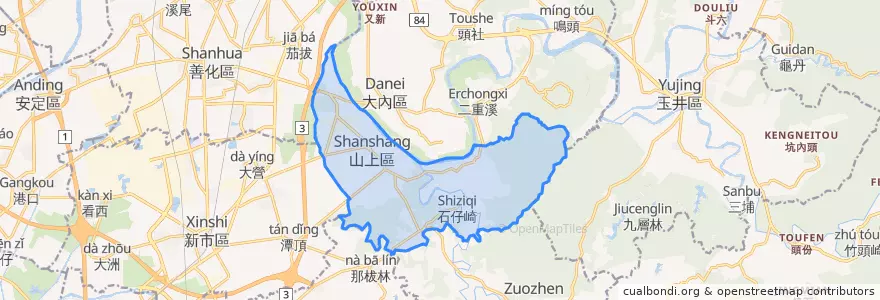 Mapa de ubicacion de 山上区.