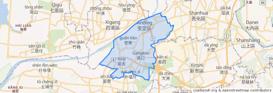 Mapa de ubicacion de District de Anding.